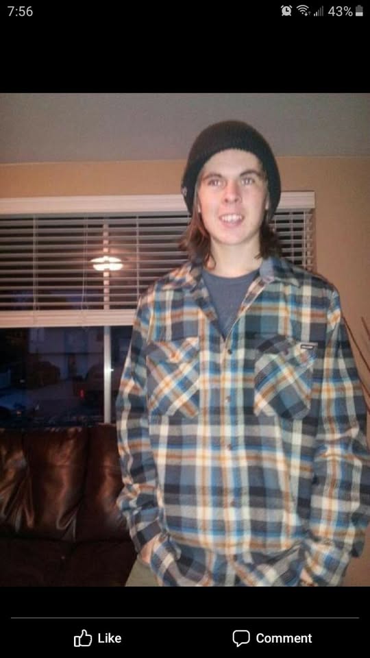 Harley Jarrett as a teenager